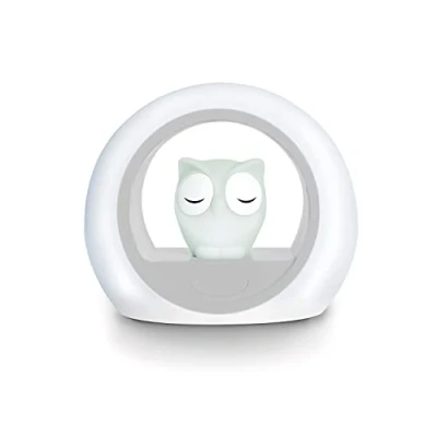 Image de ZAZU Lou la chouette Veilleuse Effrayez les ténèbres avec Arrêt automatique et capteur de pleurs Deux luminosité réglable activée Cry Cadeau d&#039;aide au sommeil pour bébé