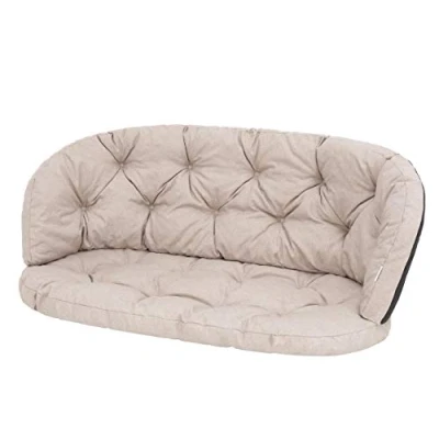 Image de HOBBYGARDEN Coussin de chaise Pour fauteuil en rotin banc, balançoire, jardin, espace repos 106 x 50 cm Beige