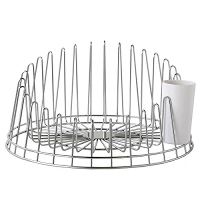 Image de Alessi Apd04 a Tempo Egouttoir à Vaisselle en Acier Inoxydable 18/10 Brillant avec Égouttoir Couverts Résine Thermoplastique, Set de 2 Pièces