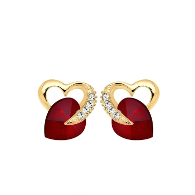 Image de Elli HERZ Liebe Boucles d&#039;oreilles, Femme, Taille: One Size, Dunkelrot