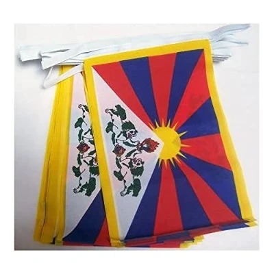 Image de AZ FLAG Guirlande Drapeau Tibet 6 Mètres Avec 20 Fanions Tibétain De 21x14 cm Petits Drapeaux 100% Polyester 60g