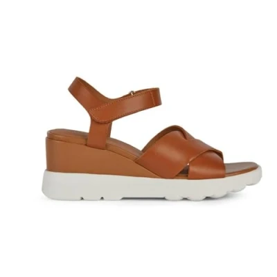 Image de Geox Femme D Spherica Ec6 C Sandales compensées, Cognac, 35 EU