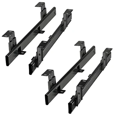 Image de 2 paire JUNKER Tablette clavier KT1 30 H35 400 NF mm noire (Coulisse à sortie partielle/avec équerre de montage/Réglable en hauteur/Charge max. Kg) pour meuble bas