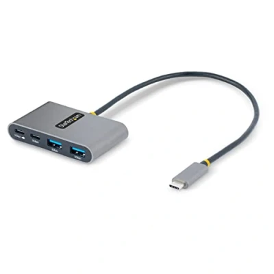 Image de StarTech.com Hub USB C à 4 Ports avec 100W Power Delivery Pass Through 3.0 vers A Splitter/Hub Type C, Câble de 30cm Mini 5Gbps (5G2A2CPDB HUB)