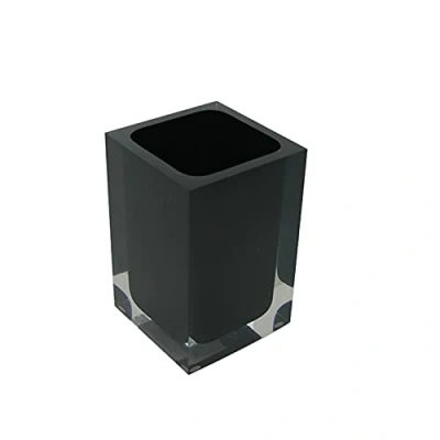 Image de Gedy Auckland Salle de Bain Noire, Dimensions et Poids : 11 x 7,2 cm 0,29 kg, Porte Brosse à Dents en résine Transparente Haute qualité, Design R&amp;D, Fait la Main, 2 Ans Garantie,