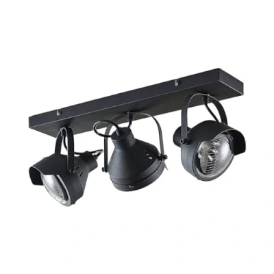 Image de Lindby Spot Henega à intensité variable (Modern, Industriel) en Noir Métal e. a. pour Salon &amp; Salle manger (à 3 lampes, GU10), Lampe encastrable, plafonnier, applique