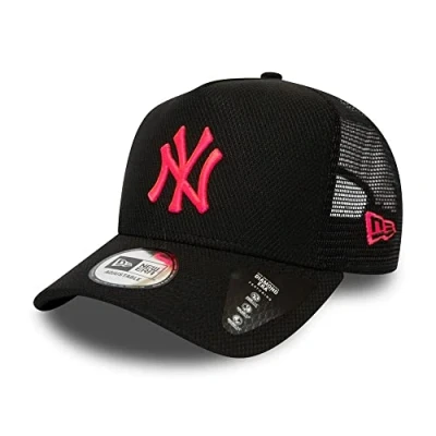 Image de New Era York Yankees A Frame Adjustable Trucker Cap Diamond Black/Neon Pink One Size