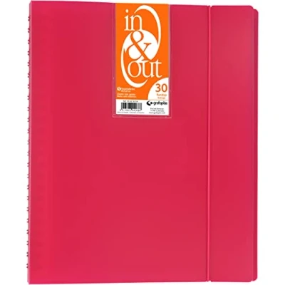 Image de Grafoplas 39423054 Classeur, 30 pochettes Système in &amp; out, A4, couleur fuchsia