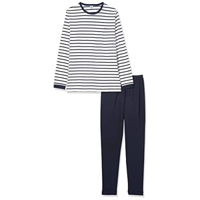 Image de Petit Bateau Garçon A01ff Pyjama, Blanc Marshmallow / Bleu Smoking, 18 Ans EU