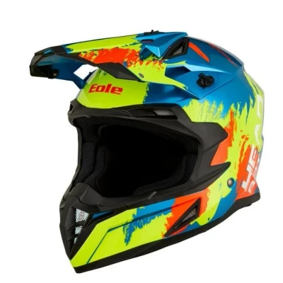 Image de Eole Casque Cross HEADBOT Bleu &amp; Jaune, Sécurité et Confort pour Tous les Motards Taille S (55 56cm)
