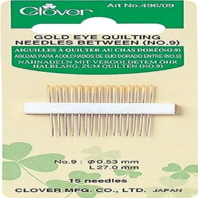 Image de Clover aiguille à quilter n9, Doré/Argenté