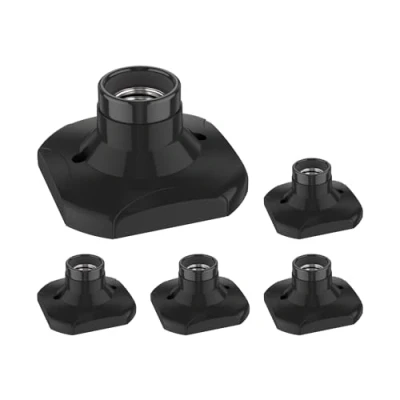 Image de ledscom.de 5 pièces plafonnier/douille de lampe ELEKTRA, porcelaine, noir, 1x E27 max. 60W