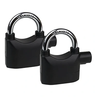 Image de HMF 3503 02 2 x Cadenas Alarme, fonction d&#039;alarme, 110 dB, 9,8 7,1 3,35 cm, noir