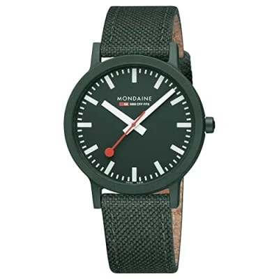 Image de Mondaine Essence Watch 41 mm/Park Green Textile recyclé avec Coutures et Doublure en liège, Park Green, Sangle, Sangle