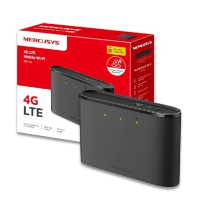 Image de MERCUSYS MT110 Routeur 4G SIM WiFi N300Mbps, Pocket Portable, Modem 4G, Box Débit 150Mbps, Hotspot Batterie 2200 mAh Pendant 10 Heures, Déverrouillé Compatible Toute
