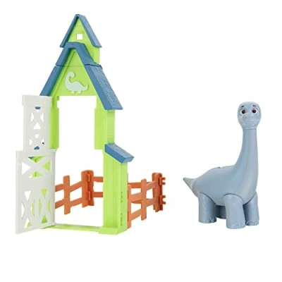 Image de Dino RANCH Pack Action avec Brontosaure 4 pièces de clôture à Relier Quatre Styles Collectionner Jouets pour Enfants Comprenant Vos éleveurs pré westoriques préférés, DNR0023, Multi