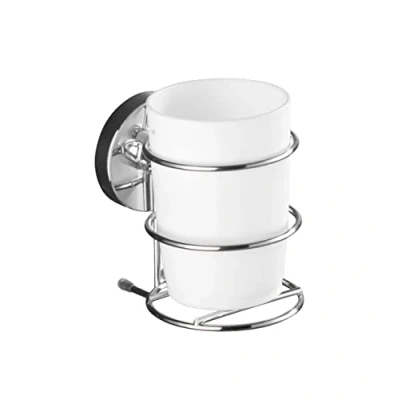 Image de WENKO Vacuum Loc® Porte gobelet Milazzo Fixer sans percer Chromé