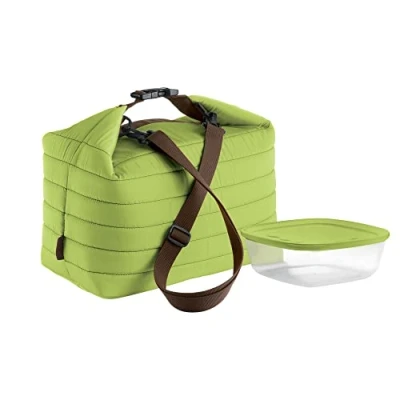 Image de Guzzini, Grand Sac Isotherme A/Compartiment Fraicheur Handy, (Bag) 30 x 18 h30 cm; (Container) 19,6 h7 cm 1400 cc, Vert Pomme