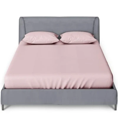 Image de GC GAVENO CAVAILIA Drap Housse pour lit Double uni Teint de 25 cm en Polycoton avec élastique d&#039;angle 135 x 190 Rose