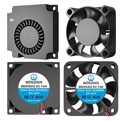 Image de WINSINN Ender 3 ventilateurs 40 mm 24 V pour mise à niveau v2 Pro 3X CR 10S, avec pièces de guidage d&#039;air, double roulement billes 2 broches x 10 turbine sans balais 4010