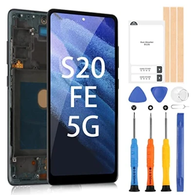 Image de AMOLED Écran pour Samsung Galaxy S20 Fe/Galaxy Fe 5G 6,5&quot; LCD Affichage Remplacement du Verre numérisant avec Outils (Noir Cadre)