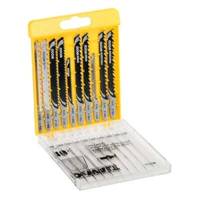 Image de DEWALT Coffret de 10 Lames en Acier Scie Sauteuse Spécial Découpe du Bois Attache T Raccord à Baïonnette Convient pour une Utilisation avec Différentes Marques Scie, DT2290 QZ