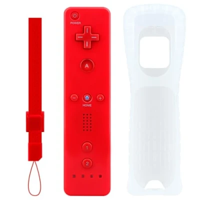 Image de OSTENT Capteur de mouvement Bluetooth Télécommande sans fil pour Nintendo Wii Console Jeu Couleur Rouge