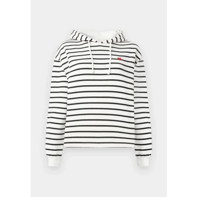 Image de Pieces Hoodie Pcchilli Ls Sweat à Capuche Stripes EMB Noos BC, Cloud Dancer, L Femme