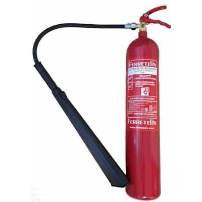 Image de Ferretelix Extincteur CO2 5 kg dioxyde de carbone avec support mural certifié directive 2014/68/UE Date fabrication 2024