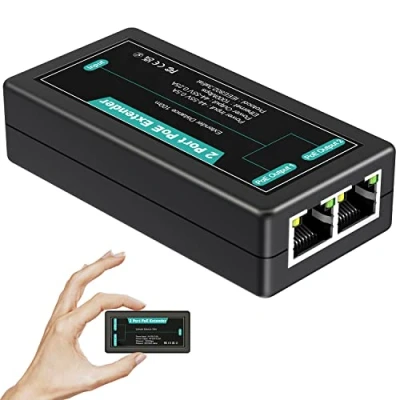 Image de VIMIN Extendeur PoE Gigabit 2 Ports, Répéteur Intérieur 1 en Sorties, Prise Charge IEEE802.3af/at avec 1000 Mbps, Extension Supplémentaire de 100 m Puissance et Transmission Données