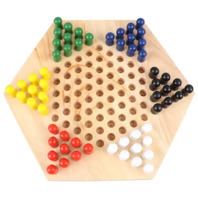 Image de jeu de dames chinoises avec plusieurs pièces d&#039;échecs, plateau en bois, d&#039;échecs interactif pour enfants et adultes