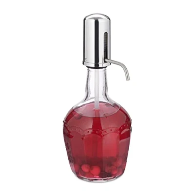 Image de Relaxdays Distributeur d’Eau, Pompe à Main, Fontaine Boissons Manuelle, capacité de Remplissage 2,4 l, Transparent