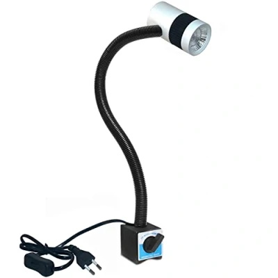 Image de Travail Lampe avec magnétique base Lumière Led de machine 12W 110V 220V Flexible réglable col cygne 1500 lumens pour CNC fraiseuse aléseuse à coudre éclairage industriel outil