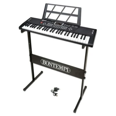 Image de Bontempi HarmonyLegs Clavier Piano Numérique 54 Touches, avec Repose et Touches Lumineuses Parfaites pour S&#039;Amuser, 74,9x23,9x8,9 cm