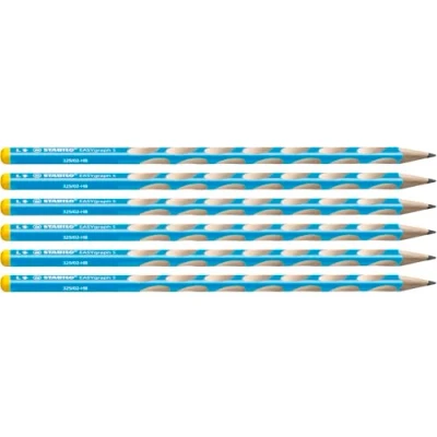 Image de Crayon graphite ergonomique STABILO EASYgraph S Lot x 6 crayons papier HB bleu gaucher