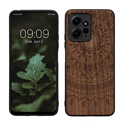 Image de kwmobile Housse Compatible avec Xiaomi Redmi Note 12 (4G) Coque Étui de Protection Rigide Antichoc Cadre en TPU Brun foncé