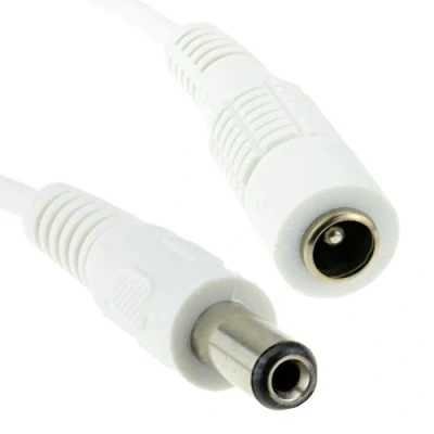 Image de 5,5 x 2,1 mm DC Alimentation Fiche vers Femelle vidéosurveillance CCTV d&#039;extension Rallonge câble 3 m Blanc [3 mètre/3m]