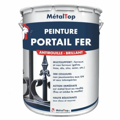 Image de Metaltop Peinture Portail Fer Vert réséda RAL 6011 Pot 5 L