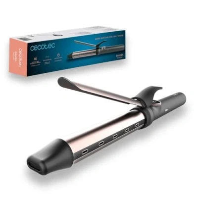Image de Cecotec Fers à Friser Manuel Bamba SurfCare Epic Curly Sphere 32 mm en Céramique et Tourmaline, Réglage de la Température (120ºC 210ºC) Écran LED, Technologie des Ions, Câble Rotatif