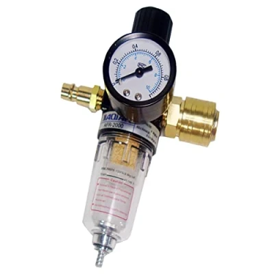 Image de Regulateur de Pression d&#039;air 1/4&quot;, Filtre Compresseur Dair, Réducteur à air comprimé, Régulateur séparateur d&#039;huile et d&#039;eau avec raccords rapides