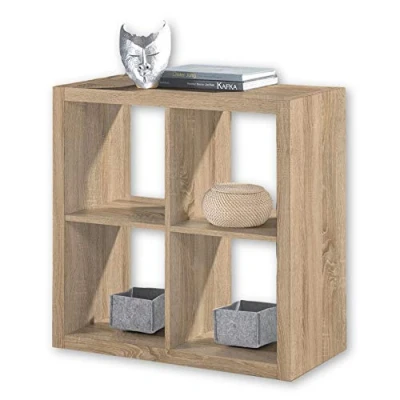 Image de Stella Trading Style Étagère Cube Moderne, Parfaite pour Boîtes Pliables, Séparateur de Pièce Pratique avec Compartiments Ouverts, Aspect Chêne Sonoma, Dimensions (l x H P) 77 38 cm