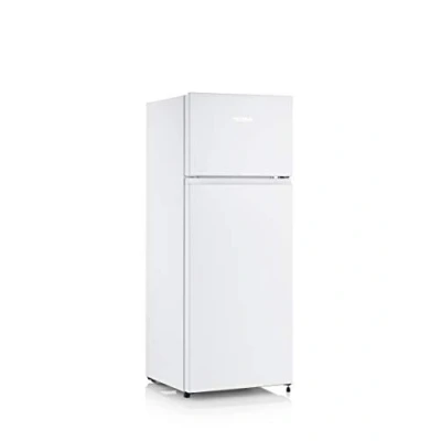 Image de SEVERIN Réfrigérateur Congélateur 2 portes, Pose libre, Longueur 55 cm, 206 litres, Classe E, Veggibox incluse, Blanc, DT 8760