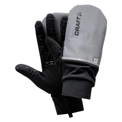 Image de Craft Hybrid Weather Gants de Running Chauds Mixte Adulte, Argent/Noir, FR : S (Taille Fabricant 08 S)