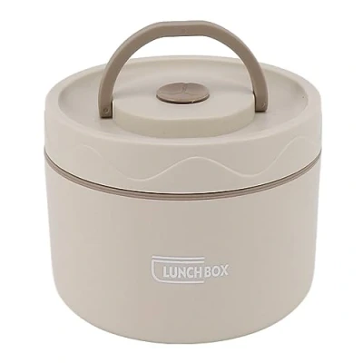 Image de boîte à Bento, 550ml en acier inoxydable Lunch isotherme empilable container portable double couche ronde Bento Box étanche et (Style four