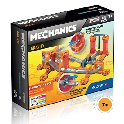 Image de GEOMAG MECHANICS Gravity 115 Pièces Jeu Circuit de Construction Magnétique pour Enfants dès 7 Ans Fabrique Ta Structure Mécanique et Lanceur à Canon Fabrication Suisse