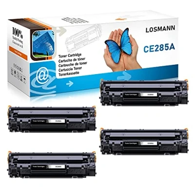 Image de LOSMANN 4x Noir Toner compatible pour HP 85A CE285A LaserJet Pro P1005 P1006 P1102W P1102 M1132MFP M1217NFW M1212NF M1213NF M1132 P1100 M1136 M1210 M1212 M1130 M1134