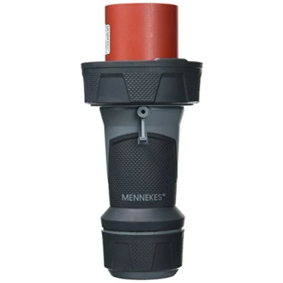 Image de mennekes 13212 Plug Power top Xtra avec surface en caoutchouc, protection IP 67, 6 heures Terre Position, 5 pôles, 63 A Courant, 400 V, rouge