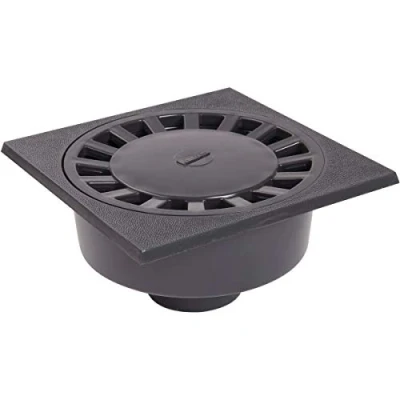 Image de siphon de cour 200 x mm a emboîture extérieure sortie verticale nicoll sc756 gris foncé