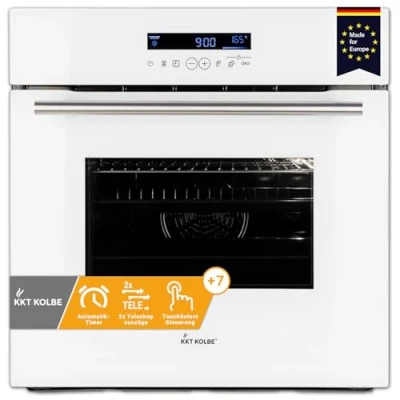 Image de Four encastrable 60 cm / 70L 3,3kW Gril/Circulation de l&#039;air/Air chaud/Tiroirs télescopiques/Timer automatique EB8015W