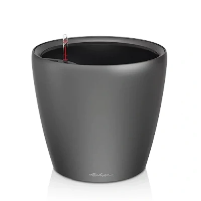 Image de Lechuza Pot de Fleurs d&#039;Interieur Premium Classico Ls Réserve d&#039;Eau Intégrée Coloris Anthracite Ø 35 X 33 cm